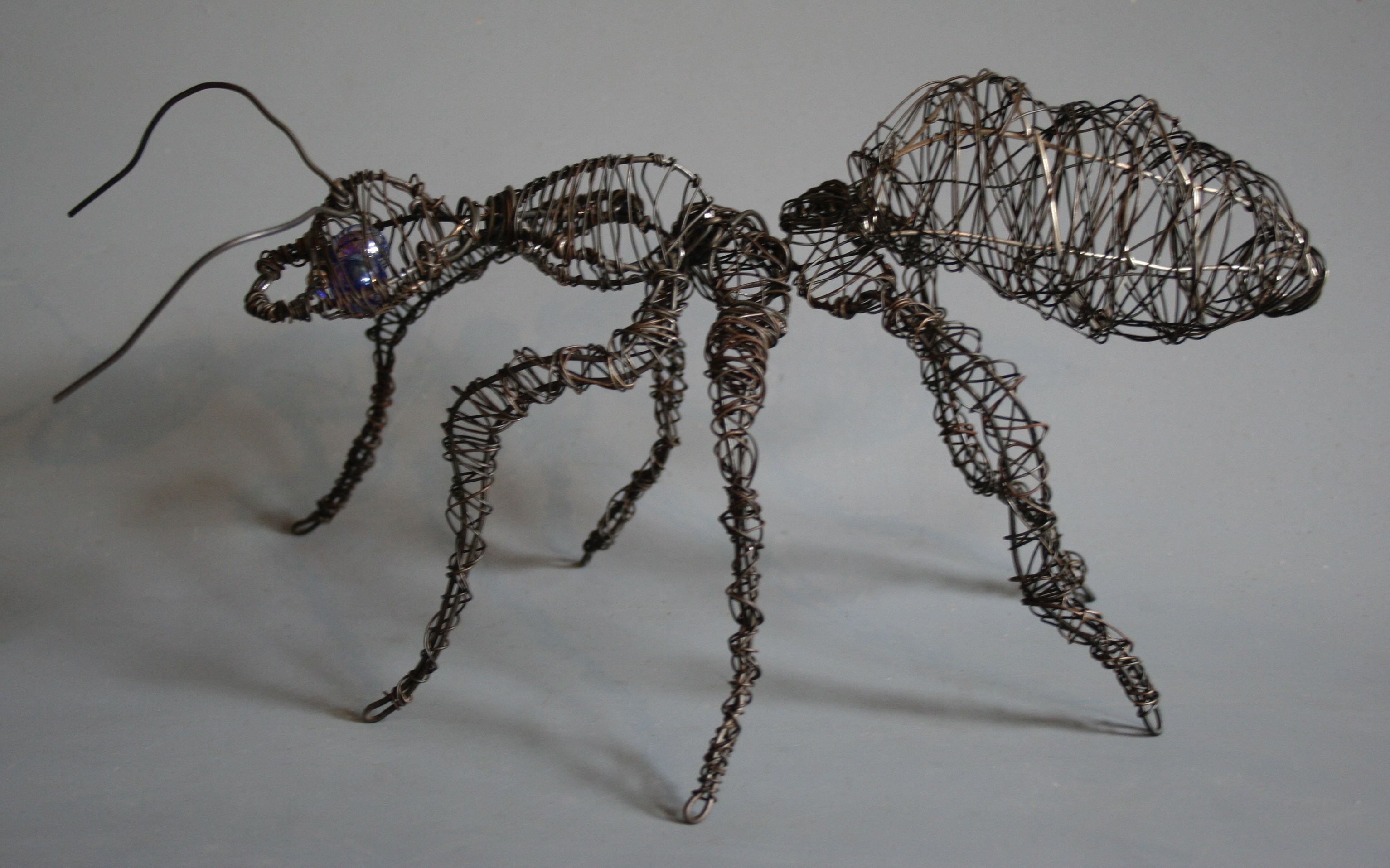 Wire beast sculpture