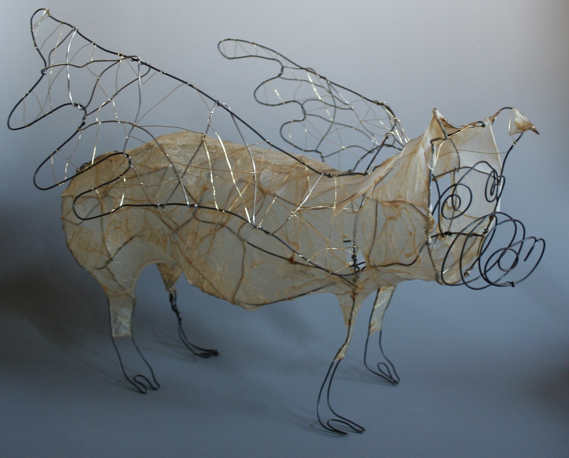 Wire beast sculpture